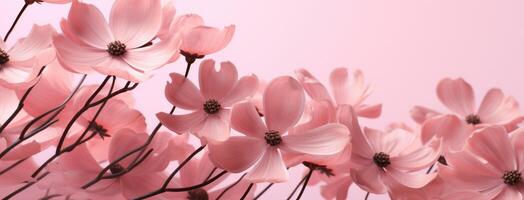 AI generated abstract background of pink flowers photo