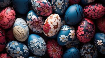 AI generated an array of colored eggs photo