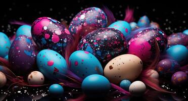 AI generated an array of colored eggs photo