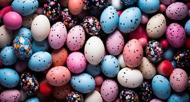 AI generated an array of colored eggs photo