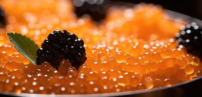 AI generated caviar on tap at with caviar on a side, photo