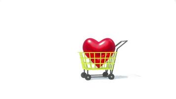 shopping carrello con cuore video