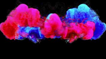 Abstract Colorful particle explosion blast effect animation with alpha channel transparent background video