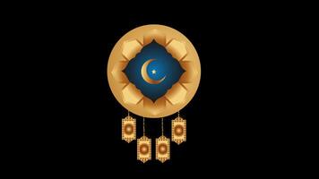 Luna islámico musulmán eid Mubarak Ramadán kareem Luna animación con alfa canal video