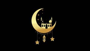 Luna islamico musulmano eid mubarak Ramadan kareem Luna animazione con alfa canale video