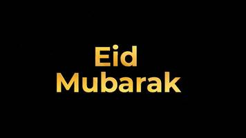 Animation Text Eid Mubarak Intro greetings celebration Eid Festival alpha channel transparent background video