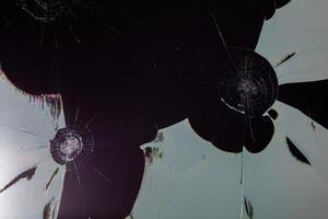 damaged LCD screen with cracks, full-frame background and texture photo