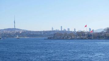 view of Bosporus in Istanbul in turkey . video