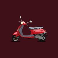 Illustration vector graphic of modern look scooter with side view