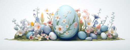 AI generated an animated easter egg on the white background photo