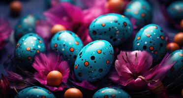 AI generated colorful easter eggs photo