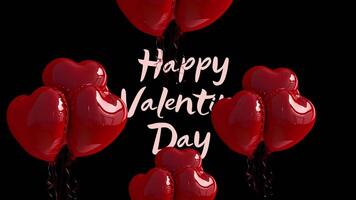 happy valentines day animation with love balloon, intro and outro video
