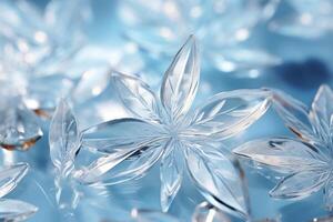 AI generated glass icy background frozen crystals fractal backgrounds photo