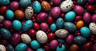 AI generated colorful easter eggs photo