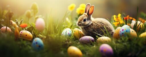 AI generated colored easter images photo