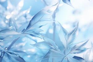AI generated glass icy background frozen crystals fractal backgrounds photo
