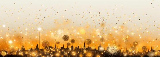 AI generated gold firework background photo