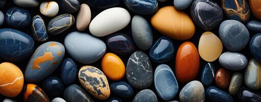 AI generated colored pebbles background photo