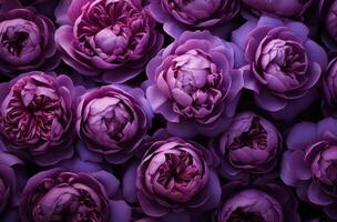 AI generated purple peonies in the shape of a flower photo