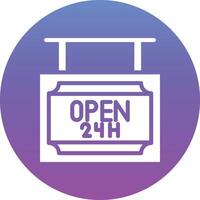 24 Hrs Open Vector Icon