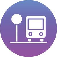 icono de vector de parada de autobús