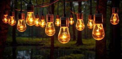 AI generated solar powered string lights to illuminate your house, photo