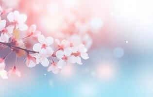 AI generated shows a bright color white and pink sakura blossom background photo