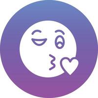 Kissing Face with Smiling Eyes Vector Icon