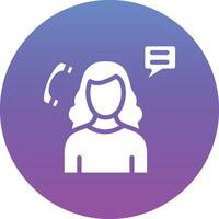 Woman Talking on Call Vector Icon