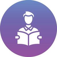 Student Reading Book Vector Icon