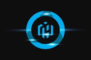 IH Blue logo Design. Vector logo design for business.