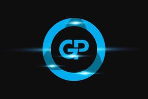 GP Blue logo Design. Vector logo design for business.