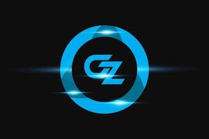 GZ Blue logo Design. Vector logo design for business.