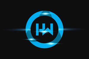 HW Blue logo Design. Vector logo design for business.