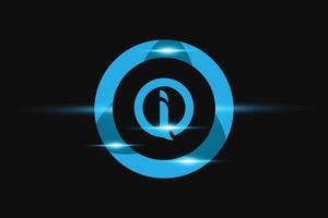 IO Blue logo Design. Vector logo design for business.