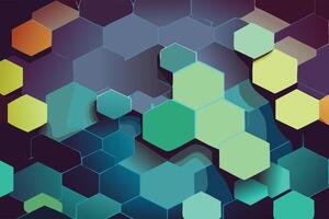 Digital hexagon abstract background vector