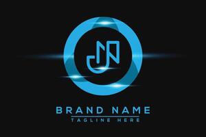JN Blue logo Design. Vector logo design for business.