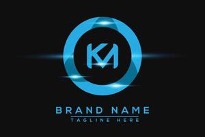 KM Blue logo Design. Vector logo design for business.