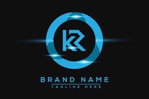 KR Blue logo Design. Vector logo design for business.