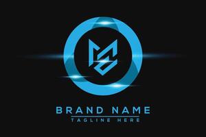 MZ Blue logo Design. Vector logo design for business.