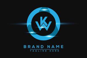 kw azul logo diseño. vector logo diseño para negocio.
