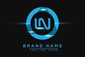 LN Blue logo Design. Vector logo design for business.