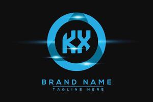 KX Blue logo Design. Vector logo design for business.