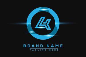 LK Blue logo Design. Vector logo design for business.