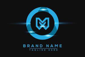 MW Blue logo Design. Vector logo design for business.