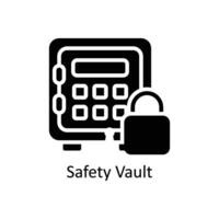 Safety Vault Vector Solid icon Style illustration. EPS 10 File