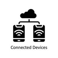 Connected Devices Vector Solid icon Style illustration. EPS 10 File