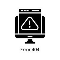 error 404 vector sólido icono estilo ilustración. eps 10 archivo