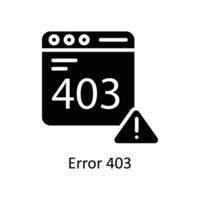 error 403 vector sólido icono estilo ilustración. eps 10 archivo