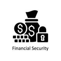 financiero seguridad vector sólido icono estilo ilustración. eps 10 archivo